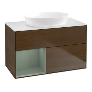 V&B Waschtischunterschrank Finion 100, Pl wh. m, Reg Oli. m Lac, wal ven