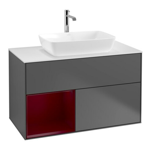 V&B Waschtischunterschrank Finion 100, Pl wh. m, Reg Peo m Lac, Anthrac. m