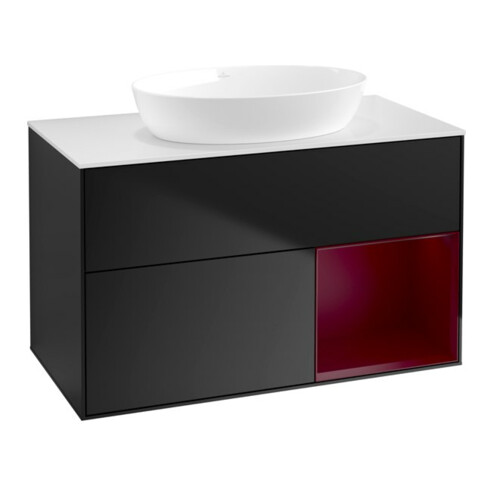 V&B Waschtischunterschrank Finion 100, Pl wh. m, Reg Peo m Lac, bla m Lac