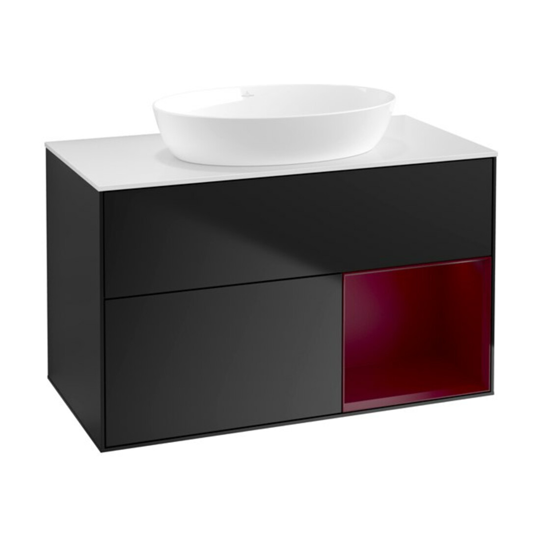 V&B Waschtischunterschrank Finion 100, Pl wh. m, Reg Peo m Lac, bla m Lac