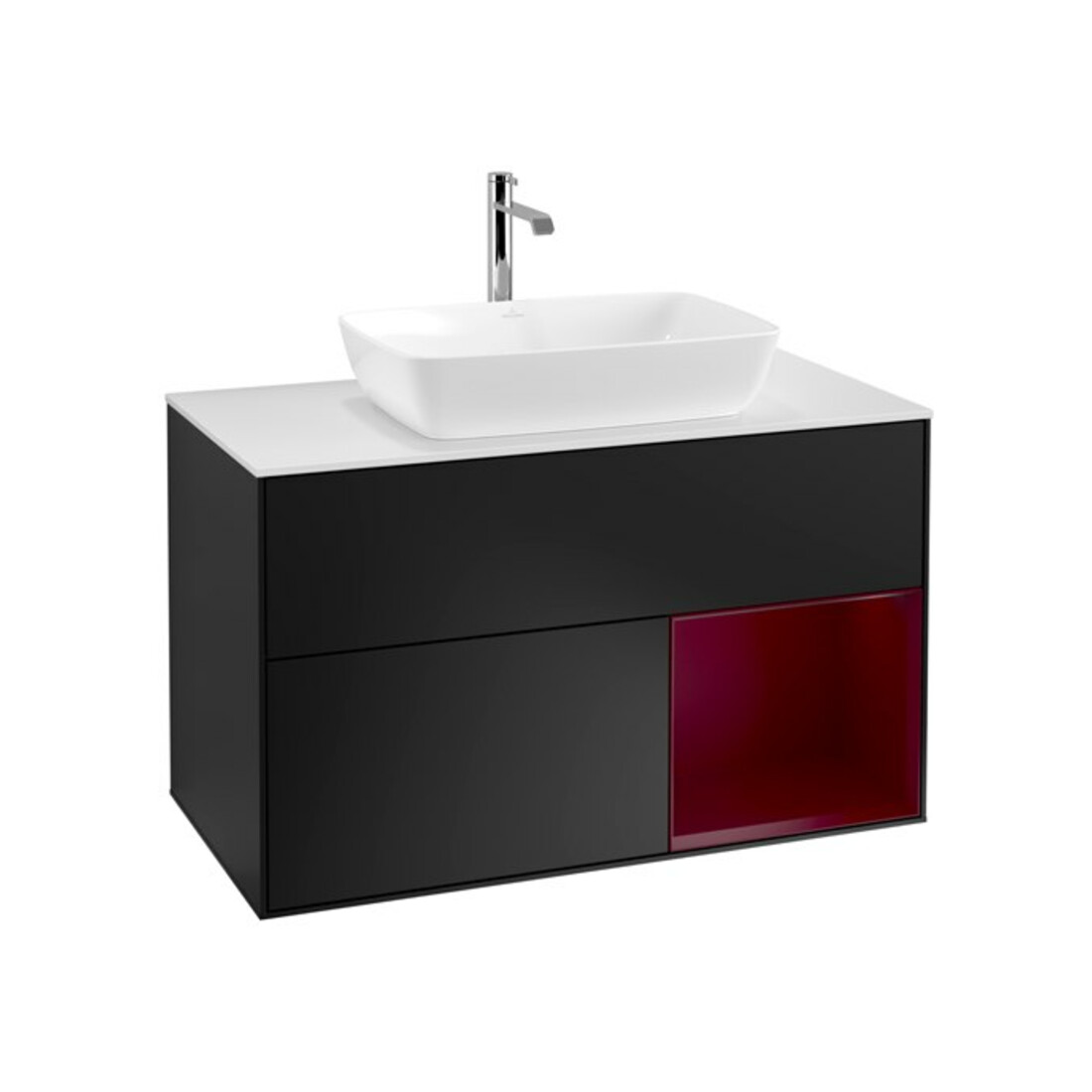 V&B Waschtischunterschrank Finion 100, Pl wh. m, Reg Peo m Lac, bla m Lac