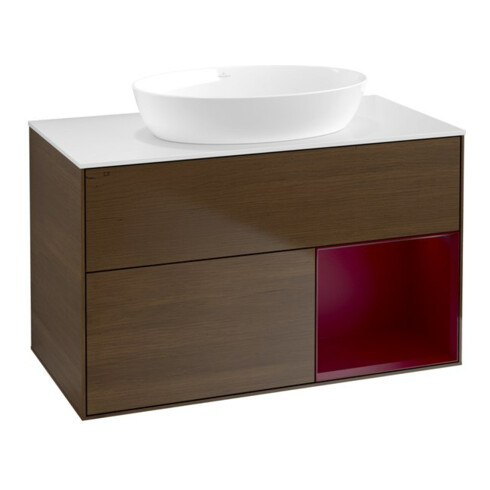 V&B Waschtischunterschrank Finion 100, Pl wh. m, Reg Peo m Lac, wal ven