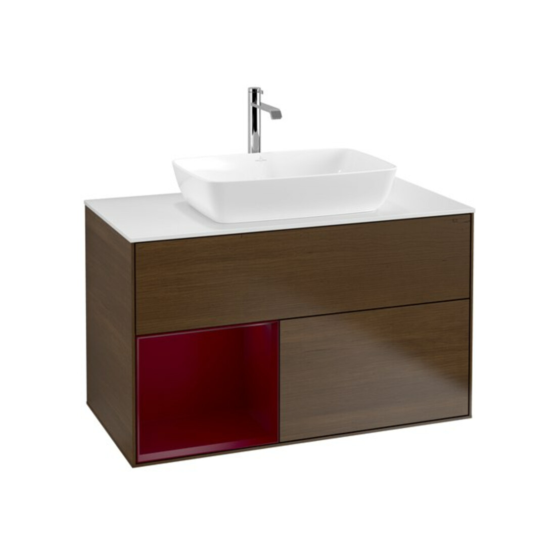 V&B Waschtischunterschrank Finion 100, Pl wh. m, Reg Peo m Lac, wal ven