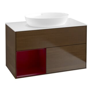 V&B Waschtischunterschrank Finion 100, Pl wh. m, Reg Peo m Lac, wal ven