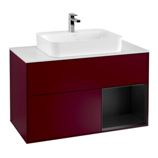 V&B Waschtischunterschrank Finion 100, Pl wh. m, Reg re bla m Lac, Peo m