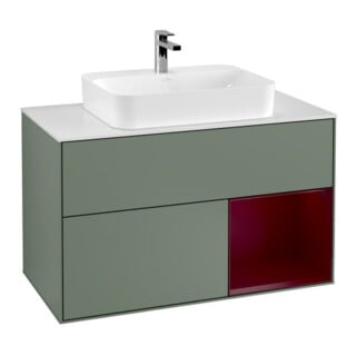 V&B Waschtischunterschrank Finion 100, Pl wh. m, Reg re Peo, Oli. m Lac