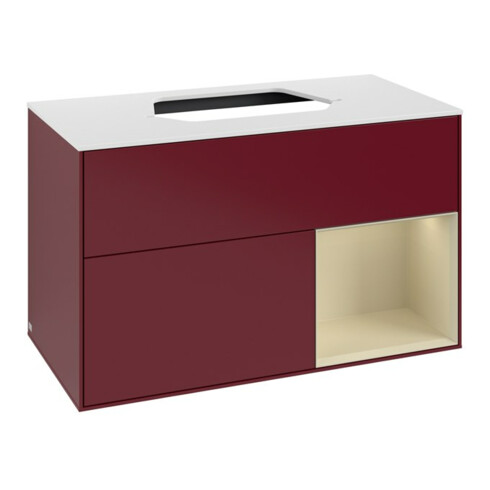 V&B Waschtischunterschrank Finion 100, Pl wh. m, Reg re si Gr m Lac, Peo m