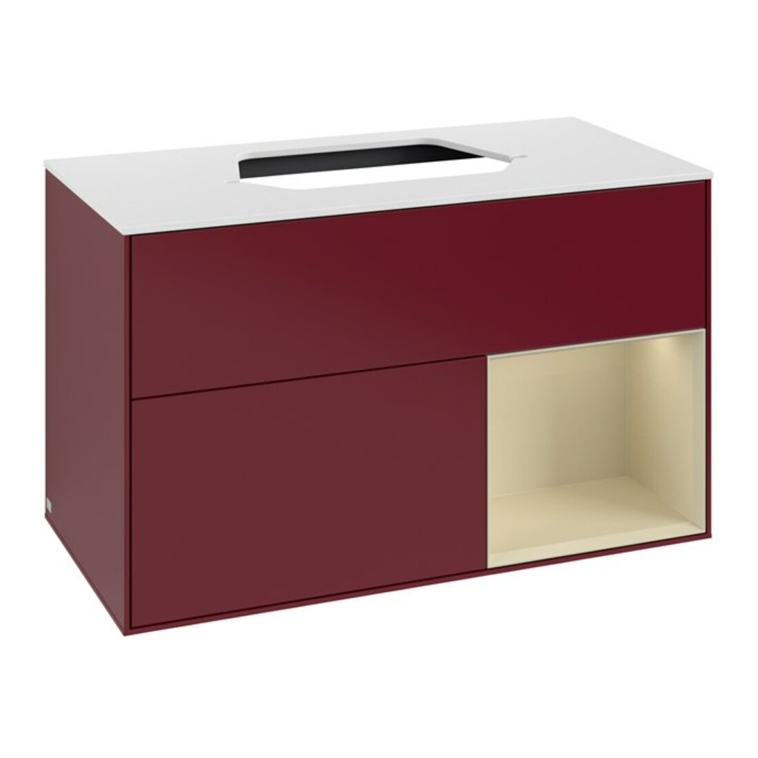 V&B Waschtischunterschrank Finion 100, Pl wh. m, Reg re si Gr m Lac, Peo m