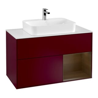 V&B Waschtischunterschrank Finion 100, Pl wh. m, Reg re wal ven, Peo m