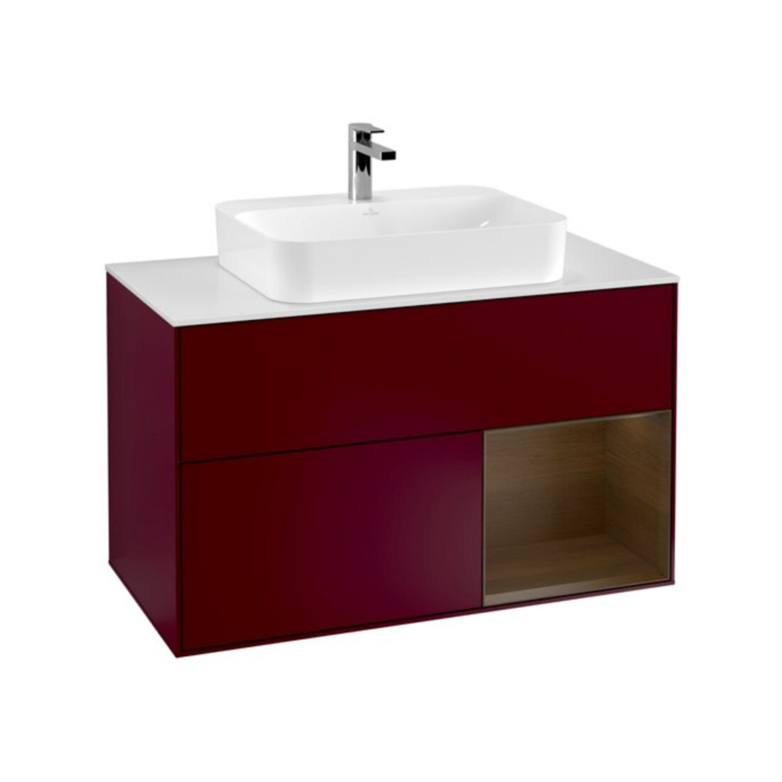V&B Waschtischunterschrank Finion 100, Pl wh. m, Reg re wal ven, Peo m