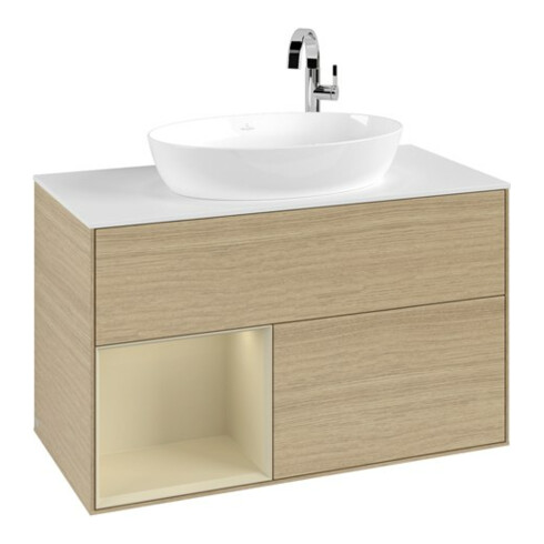 V&B Waschtischunterschrank Finion 100, Pl wh. m, Reg si Gr m Lac, Oa ven