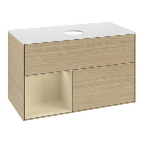 V&B Waschtischunterschrank Finion 100, Pl wh. m, Reg si Gr m Lac, Oa ven