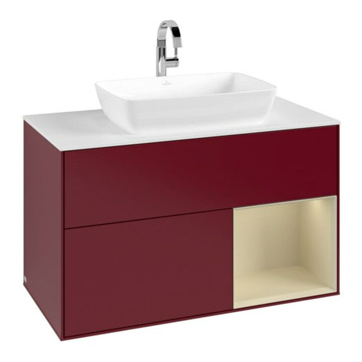V&B Waschtischunterschrank Finion 100, Pl wh. m, Reg si Gr m Lac, Peo m