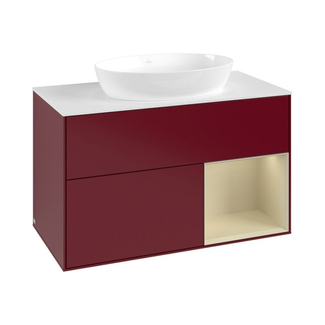 V&B Waschtischunterschrank Finion 100, Pl wh. m, Reg si Gr m Lac, Peo m