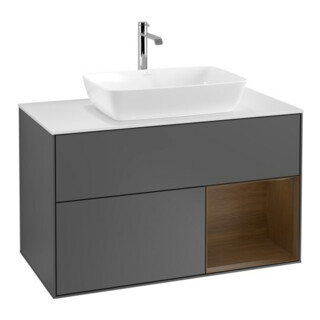V&B Waschtischunterschrank Finion 100, Pl wh. m, Reg wal ven, Anthrac. m