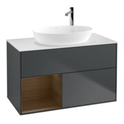 V&B Waschtischunterschrank Finion 100, Pl wh. m, Reg wal ven, md bl. m Lac
