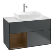 V&B Waschtischunterschrank Finion 100, Pl wh. m, Reg wal ven, md bl. m Lac