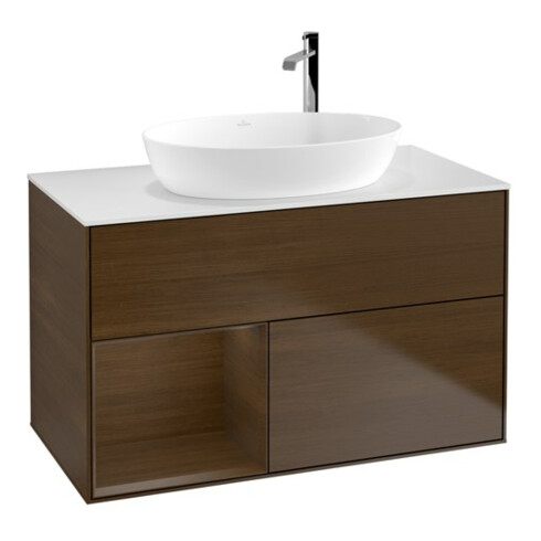 V&B Waschtischunterschrank Finion 100, Pl wh. m, Reg wal ven, wal ven