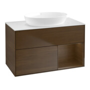 V&B Waschtischunterschrank Finion 100, Pl wh. m, Reg wal ven, wal ven