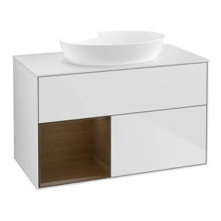 V&B Waschtischunterschrank Finion 100, Pl wh. m, Reg wal ven, wh. m Lac