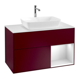 V&B Waschtischunterschrank Finion 100, Pl wh. m, Reg wh. m Lac, Peo m