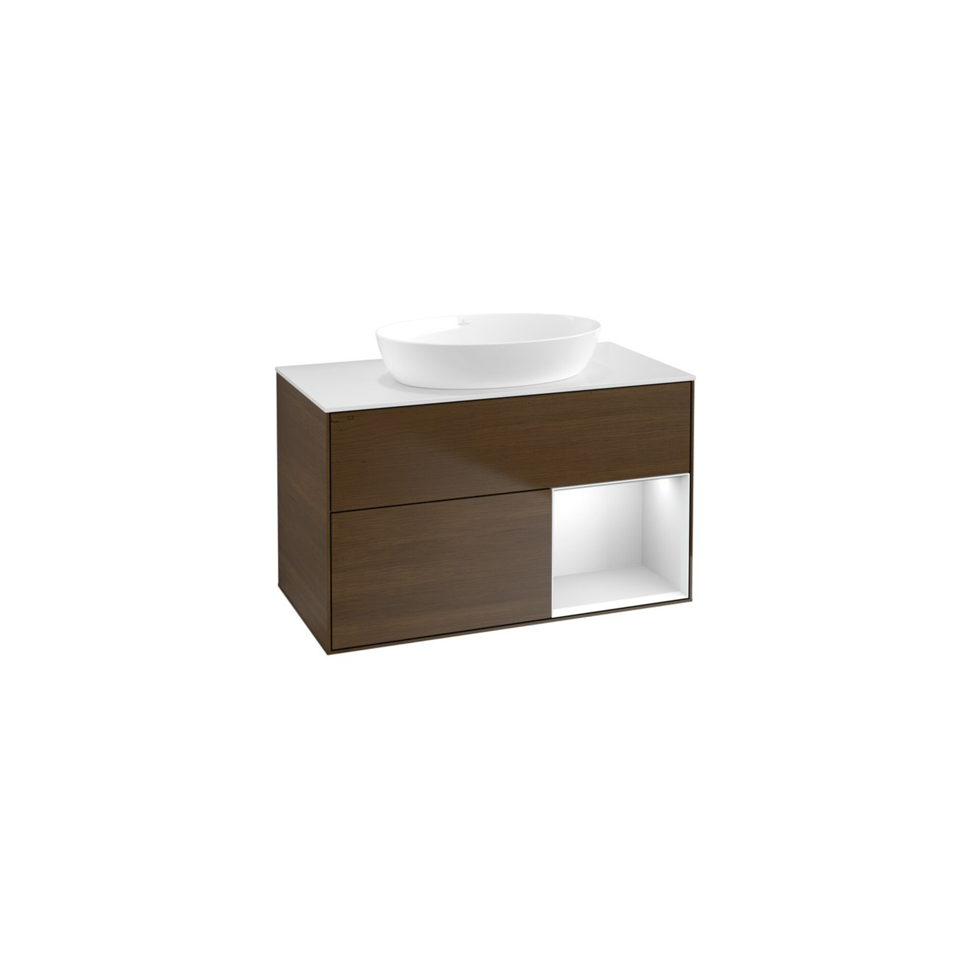 V&B Waschtischunterschrank Finion 100, Pl wh. m, Reg wh. m Lac, wal ven ; Villeroy & Boch