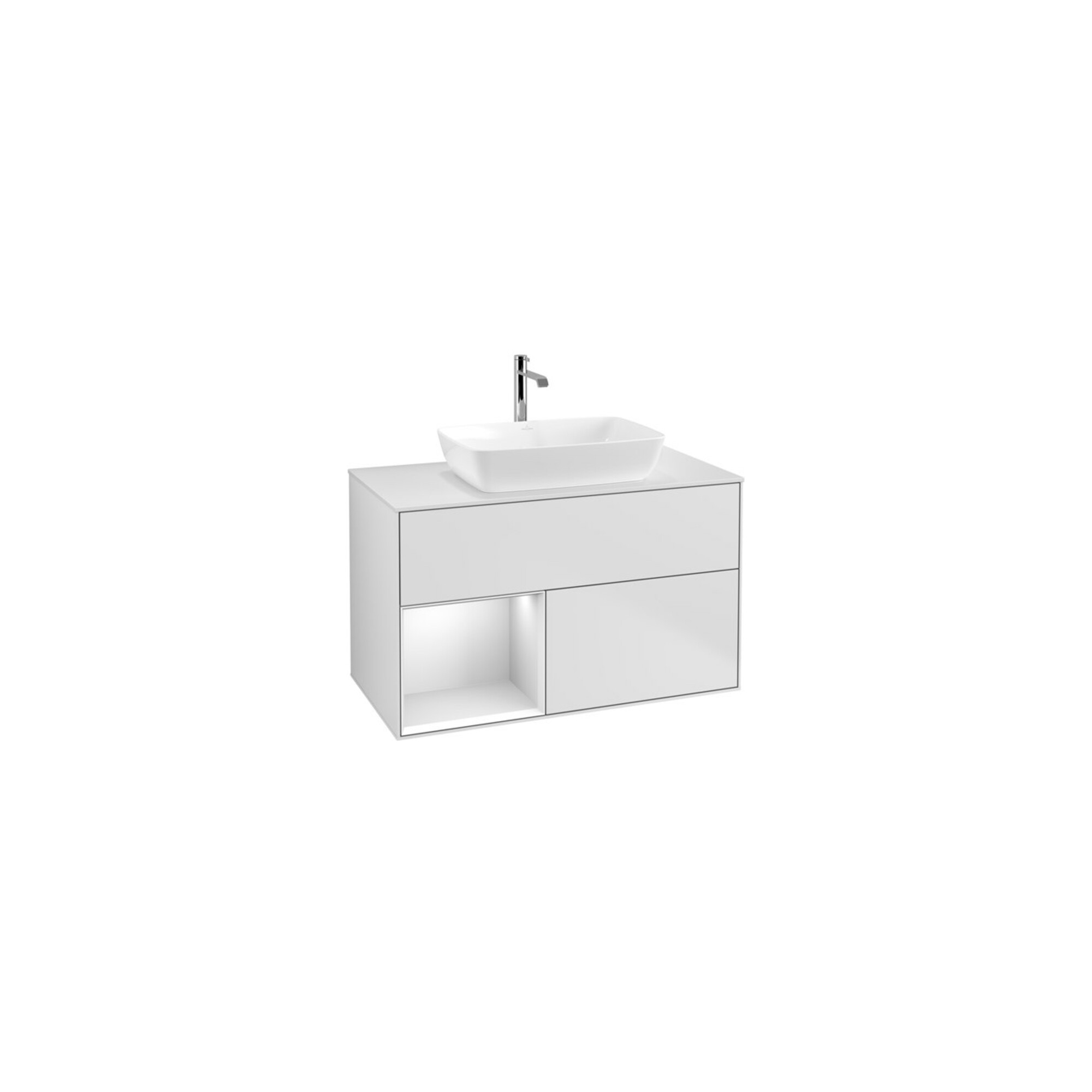 V&B Waschtischunterschrank Finion 100, Pl wh. m, Reg wh. m Lac, wh. m Lac ; Villeroy & Boch