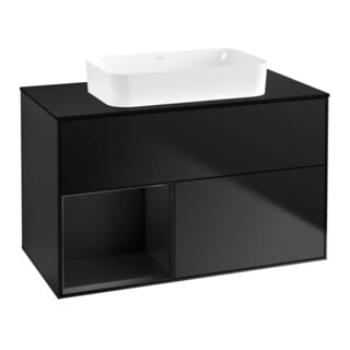 V&B Waschtischunterschrank Finion 100x60,3 cm, Reg li bla m Lac, bla m Lac