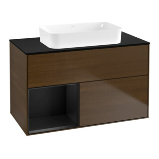 V&B Waschtischunterschrank Finion 100x60,3 cm, Reg li bla m Lac, wal ven