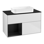 V&B Waschtischunterschrank Finion 100x60,3 cm, Reg li bla m Lac, wh. m Lac