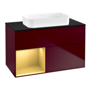 V&B Waschtischunterschrank Finion 100x60,3 cm, Reg li gol matt, Peony Matt