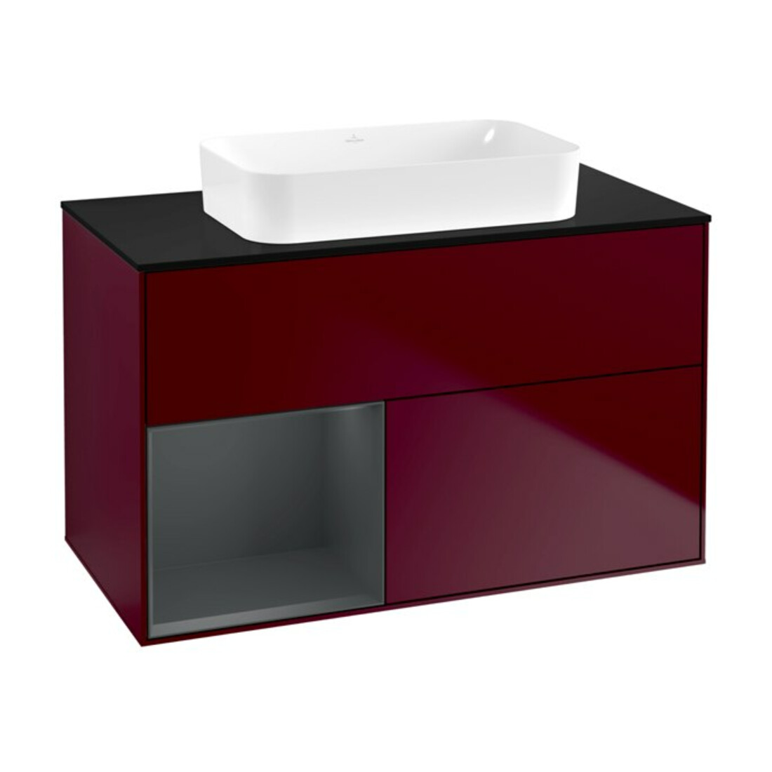 V&B Waschtischunterschrank Finion 100x60,3 cm, Reg li md bl. m Lac, Peo m