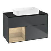 V&B Waschtischunterschrank Finion 100x60,3 cm, Reg li Oa ven, md bl. m Lac