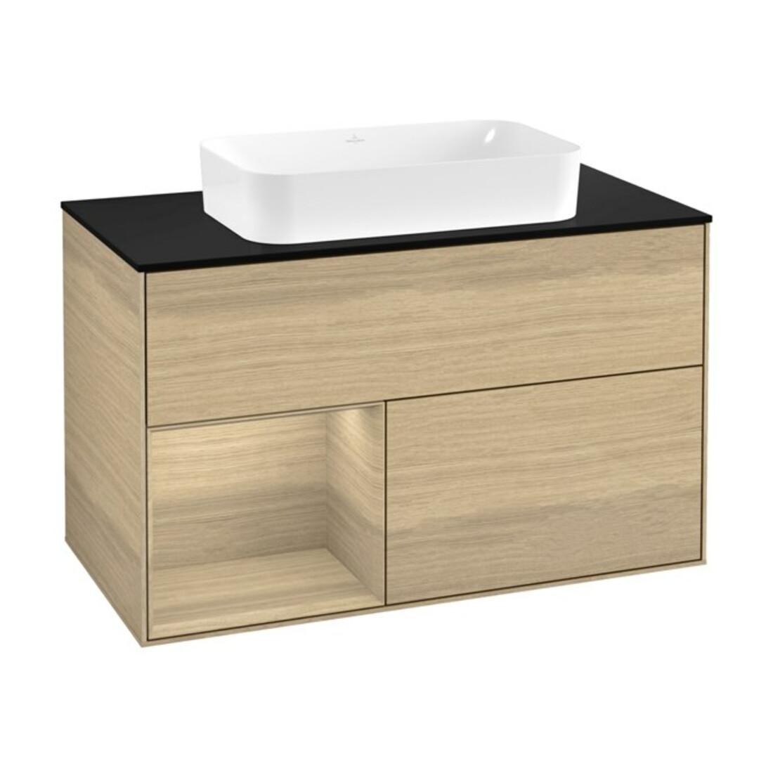 V&B Waschtischunterschrank Finion 100x60,3 cm, Reg li Oa ven, Oak Veneer