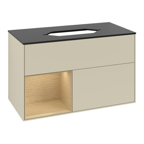 V&B Waschtischunterschrank Finion 100x60,3 cm, Reg li Oa ven, si Gr m Lac