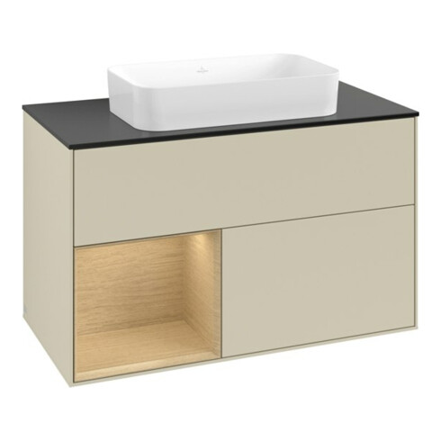 V&B Waschtischunterschrank Finion 100x60,3 cm, Reg li Oa ven, si Gr m Lac