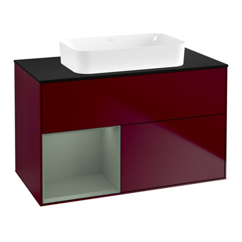 V&B Waschtischunterschrank Finion 100x60,3 cm, Reg li Oli. m Lac, Peo Matt