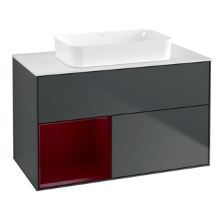 V&B Waschtischunterschrank Finion 100x60,3 cm, Reg li Peo, md bl. m Lac