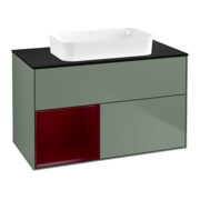 V&B Waschtischunterschrank Finion 100x60,3 cm, Reg li Peo, Oli. m Lacquer
