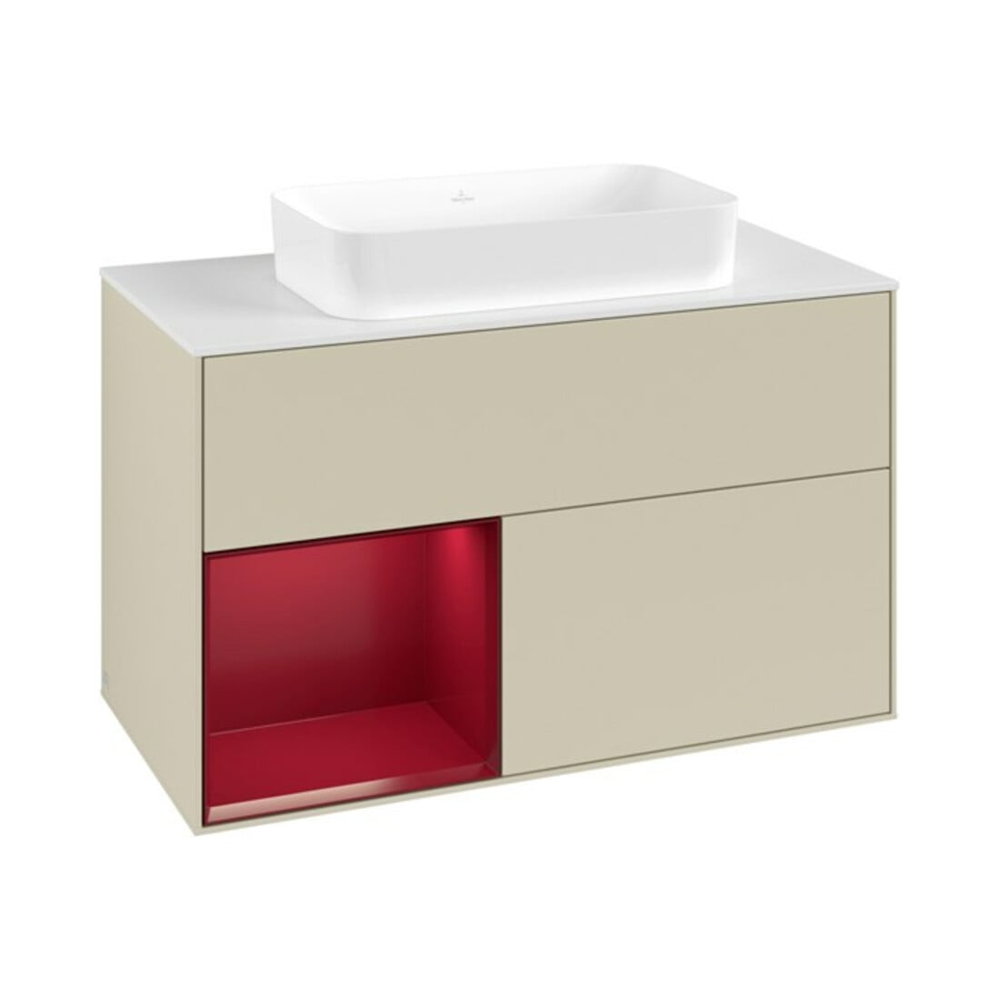 V&B Waschtischunterschrank Finion 100x60,3 cm, Reg li Peo, si Gr m Lacquer