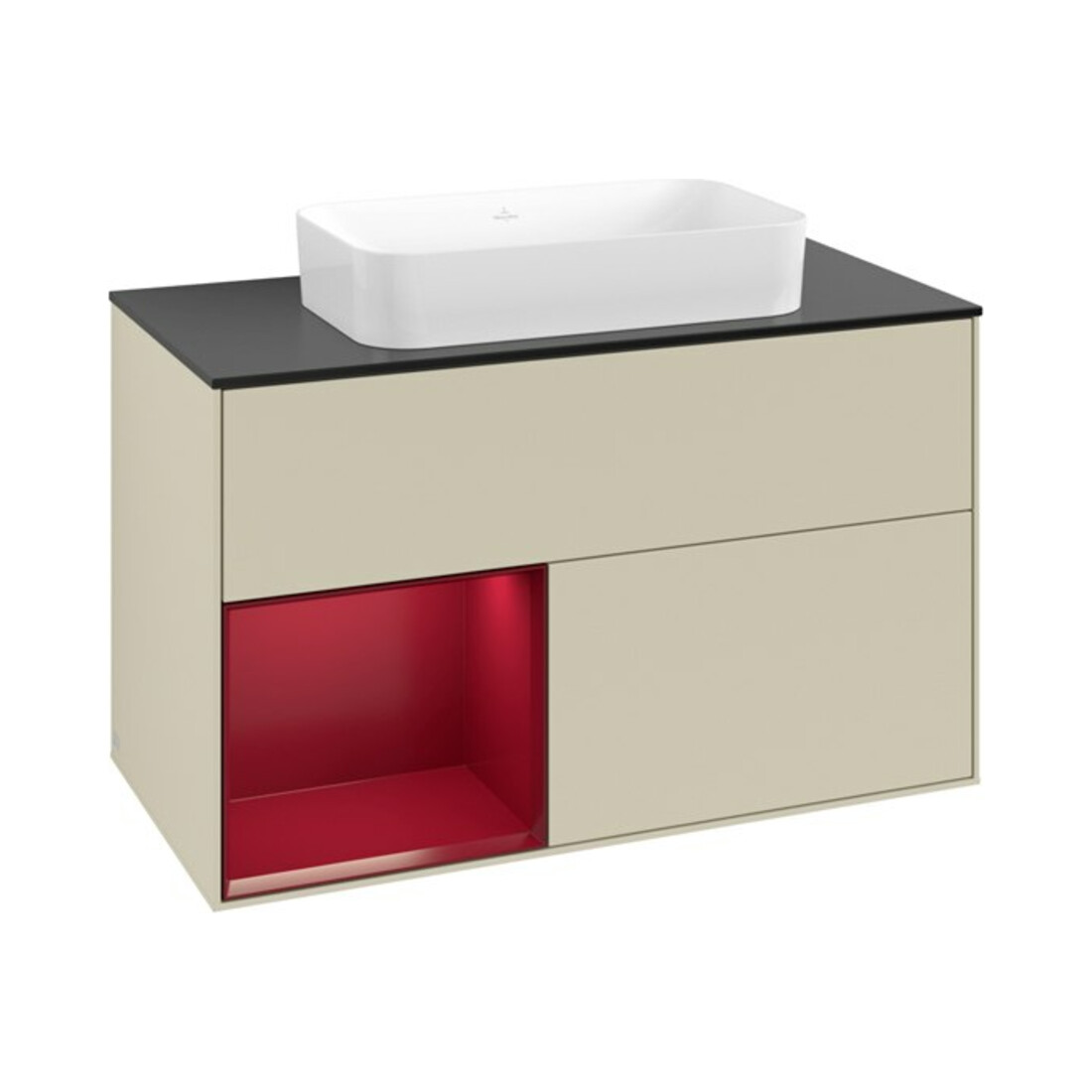 V&B Waschtischunterschrank Finion 100x60,3 cm, Reg li Peo, si Gr m Lacquer