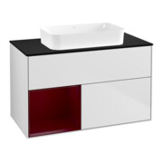 V&B Waschtischunterschrank Finion 100x60,3 cm, Reg li Peo, wh. m lacquer