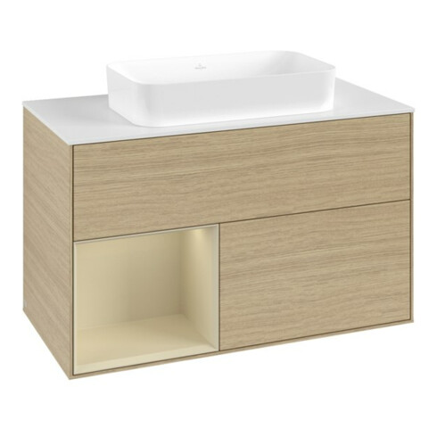 V&B Waschtischunterschrank Finion 100x60,3 cm, Reg li si Gr m Lac, Oa ven