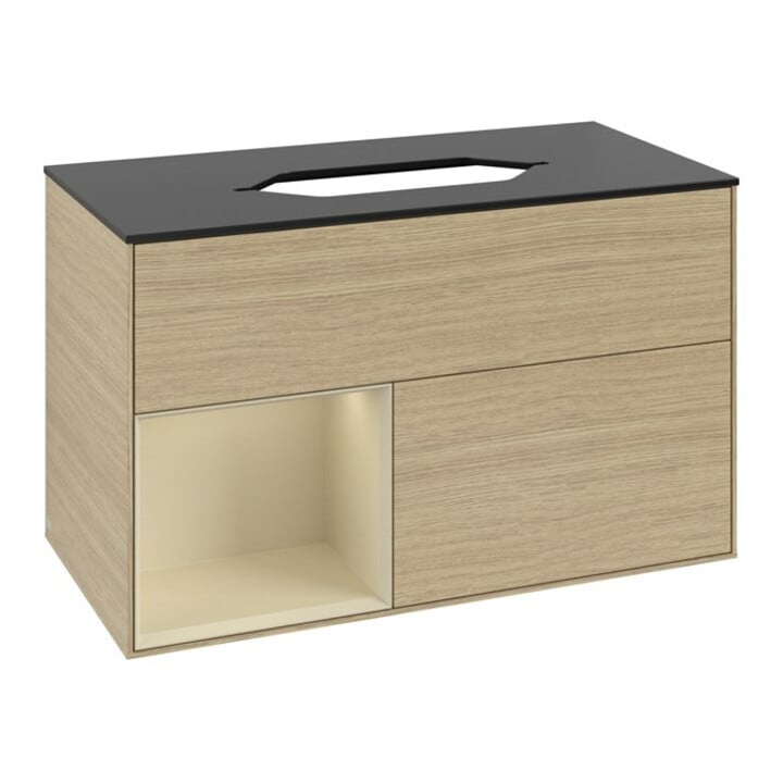 V&B Waschtischunterschrank Finion 100x60,3 cm, Reg li si Gr m Lac, Oa ven