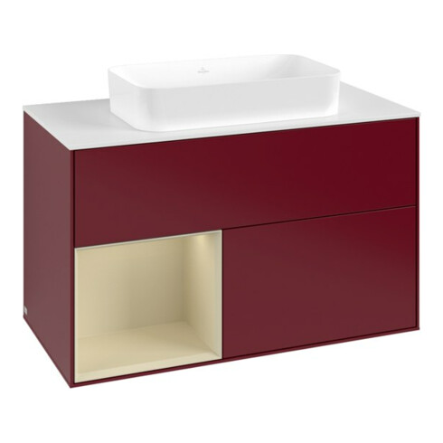 V&B Waschtischunterschrank Finion 100x60,3 cm, Reg li si Gr m Lac, Peo m