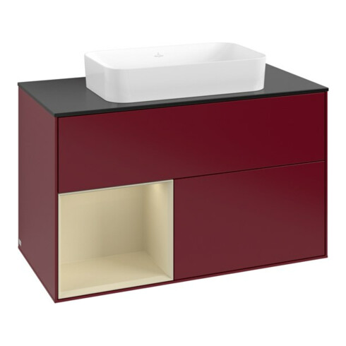 V&B Waschtischunterschrank Finion 100x60,3 cm, Reg li si Gr m Lac, Peo m