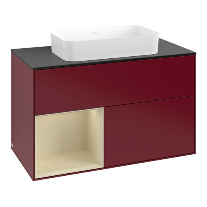 V&B Waschtischunterschrank Finion 100x60,3 cm, Reg li si Gr m Lac, Peo m