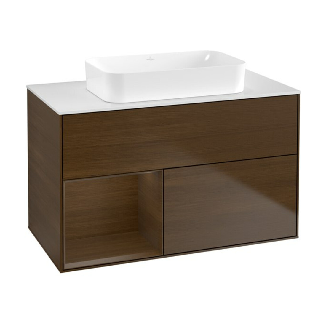 V&B Waschtischunterschrank Finion 100x60,3 cm, Reg li wal ven, wal veneer