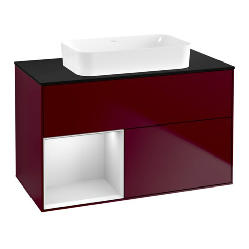 V&B Waschtischunterschrank Finion 100x60,3 cm, Reg li wh. m Lac, Peo Matt