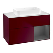 V&B Waschtischunterschrank Finion 100x60,3 cm, Reg re Anthrac. m, Peo Matt